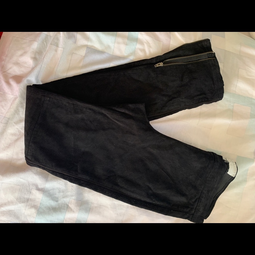 Suede black leather leggings - small - Joie